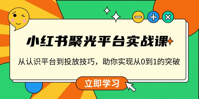 小红书 聚光平台实战课，从认识平台到投放技巧，助你实现从0到1的突破-数屿科技资源网