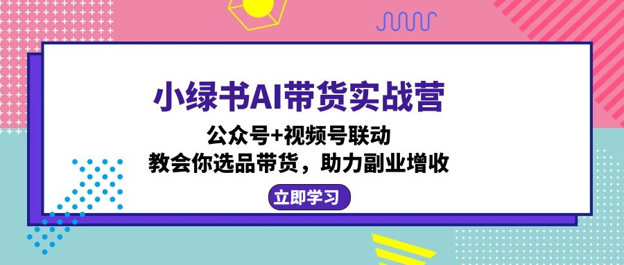 小绿书AI带货实战营：公众号+视频号联动，教会你选品带货，助力副业增收-数屿科技资源网