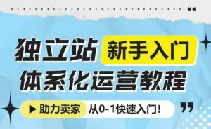独立站新手入门体系化运营教程，助力独立站卖家从0-1快速入门!-数屿科技资源网