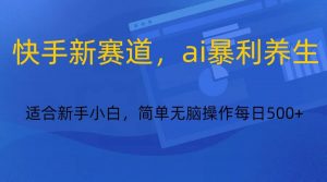 快手新赛道，ai暴利养生，0基础的小白也可以操作轻松日入500+-数屿科技资源网
