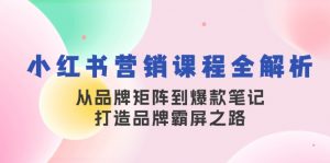 小红书营销课程全解析，从品牌矩阵到爆款笔记，打造品牌霸屏之路-数屿科技资源网