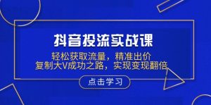 抖音投流实战课,轻松获取流量,精准出价,复制大V成功之路,实现变现翻倍-数屿科技资源网