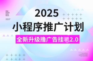 2025小程序推广计划,撸广告挂JI3.0玩法,日均5张【揭秘】-数屿科技资源网