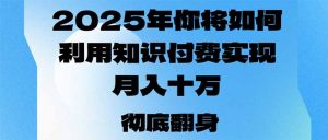 2025年，你将如何利用知识付费实现月入十万，甚至年入百万？-数屿科技资源网