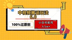 中视频搬运玩法6.0,利用软件双重去重,100%过原创,小白也能月入5w+-数屿科技资源网