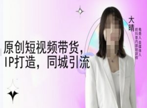 原创短视频带货，IP打造，同城引流-大晴自媒体教程-数屿科技资源网