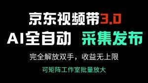 京东视频带货3.0，Ai全自动采集＋自动发布，完全解放双手，收入无上限...-数屿科技资源网