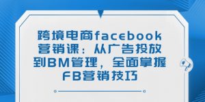 跨境电商facebook营销课:从广告投放到BM管理,全面掌握FB营销技巧-数屿科技资源网