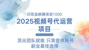 2025视频号代运营 日躺赚1000＋ 只需提供账号-数屿科技资源网