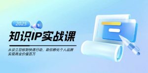 知识IP实战课，从设立目标到快速行动，助你孵化个人品牌，实现商业价值百万-数屿科技资源网