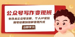 公众号变现班：包含从公众号注册、个人IP定位、账号设置到多种变现方式-数屿科技资源网