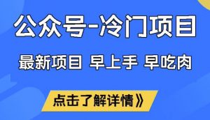 公众号冷门赛道，早上手早吃肉，单月轻松稳定变现1W【揭秘】-数屿科技资源网