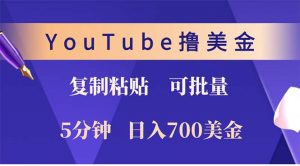 YouTube复制粘贴撸美金，5分钟就熟练，1天收入700美金！！收入无上限，...-数屿科技资源网