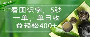 看图识字，5秒一单，单日收益轻松400+-数屿科技资源网