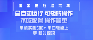 最新沃尔玛平台采集 全自动运行 可矩阵单机实测500+ 操作简单-数屿科技资源网