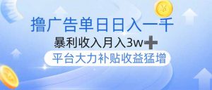 撸广告躺赚,单设备日入1000+,月入3w+,今年最强撸广告上线-数屿科技资源网