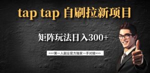 taptap拉新自刷项目，一个新用户14元，矩阵玩法日入300+-数屿科技资源网
