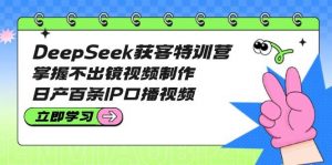 DeepSeek获客特训营：掌握不出镜视频制作，日产百条IP口播视频-数屿科技资源网