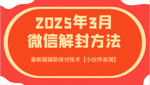 2025年3月微信解封方法 最新跳辅助核对技术【小伙伴亲测】-数屿科技资源网