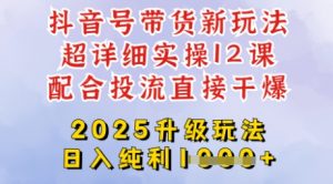 2025全新升级抖音带货玩法，一天纯利四位数，从剪辑到选品再到发布投流，超详细玩法揭秘-数屿科技资源网