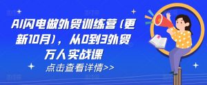 AI闪电做外贸训练营(更新25年3月)，从0到3外贸万人实战课-数屿科技资源网