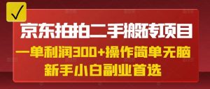 京东拍拍二手搬砖项目,一单纯利润3张,操作简单,小白兼职副业首选-数屿科技资源网