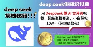 用DeepSeek做AI古诗词视频，超级涨粉赛道，小白轻松涨粉10W+(保姆级教程)-数屿科技资源网
