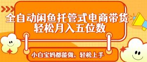 全自动闲鱼托管式电商带货 轻松实现月入五位数-数屿科技资源网