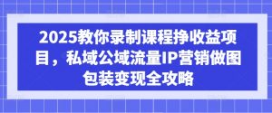 2025教你录制课程挣收益项目，私域公域流量IP营销做图包装变现全攻略-数屿科技资源网