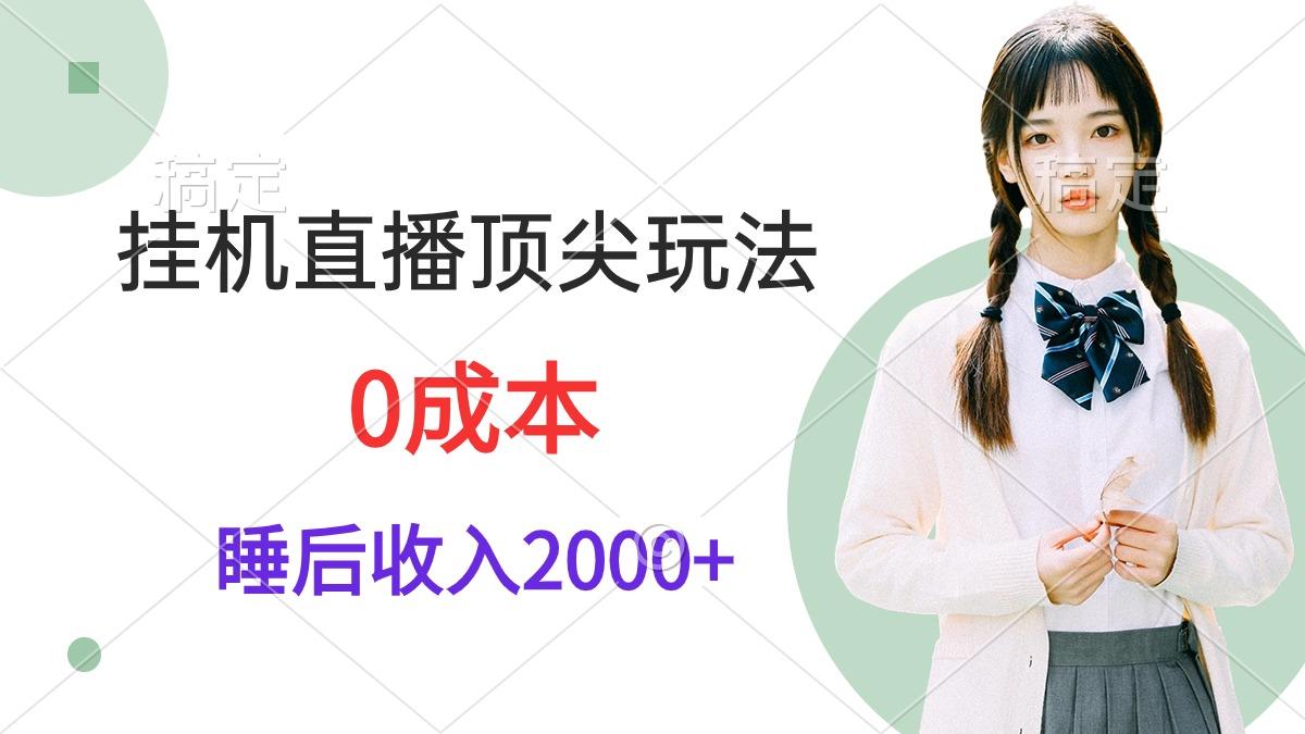 (9715期)挂机直播顶尖玩法，睡后日收入2000+、0成本，视频教学-数屿科技资源网