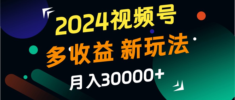 2024视频号多收益的新玩法,月入3w+,新手小白都能简单上手!-数屿科技资源网