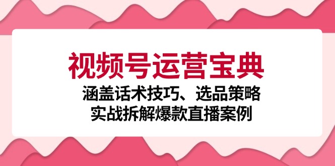 视频号运营宝典:涵盖话术技巧、选品策略、实战拆解爆款直播案例-数屿科技资源网