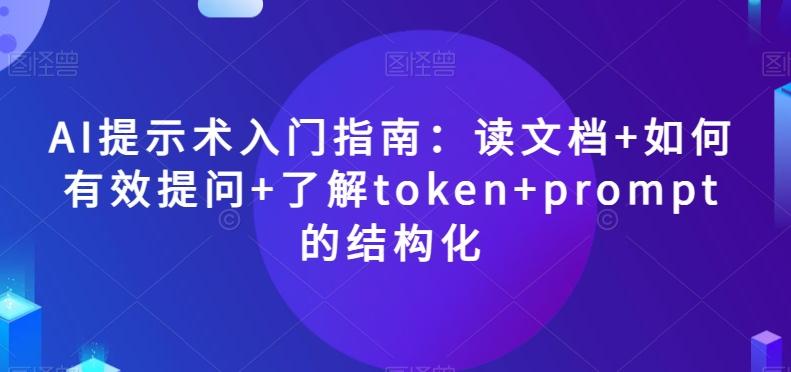 AI提示术入门指南：读文档+如何有效提问+了解token+prompt的结构化【揭秘】-数屿科技资源网