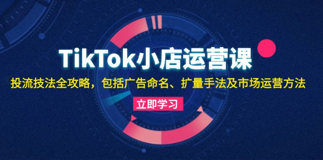 TikTok小店运营课：投流技法全攻略，包括广告命名 扩量手法及市场运营方法-数屿科技资源网
