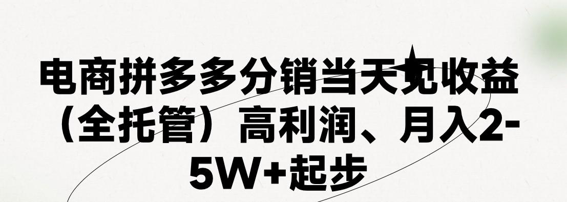 最新拼多多模式日入4K+两天销量过百单，无学费、 老运营代操作、小白福利，了解不吃亏-数屿科技资源网