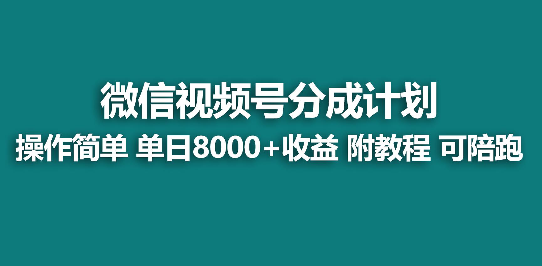 【蓝海项目】视频号分成计划,快速开通收益,单天爆单8000+,送玩法教程-数屿科技资源网
