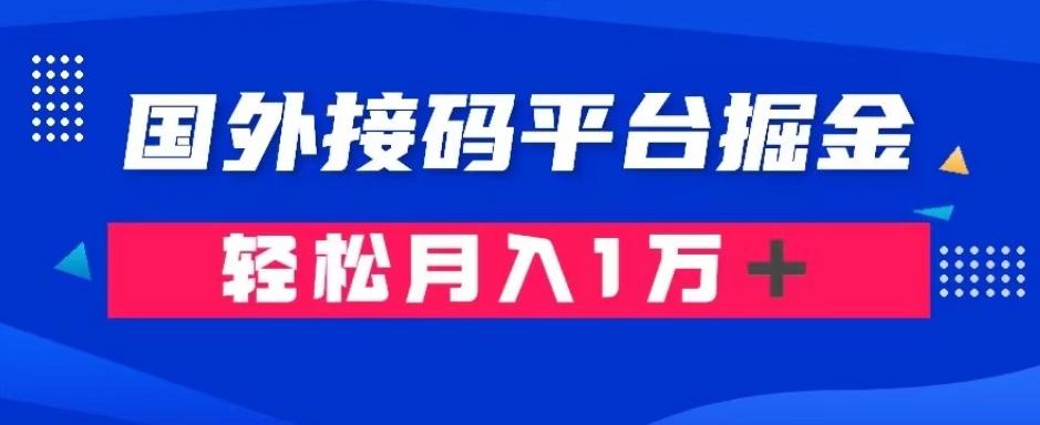 通过国外接码平台掘金：成本1.3，利润10＋，轻松月入1万＋【揭秘】-数屿科技资源网