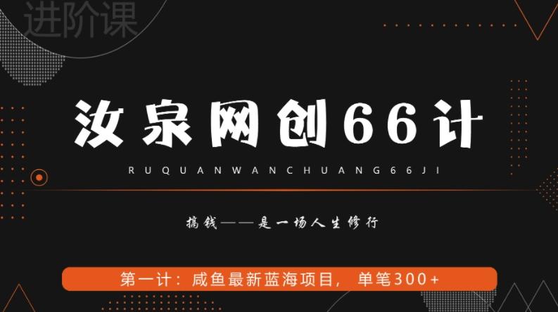 汝泉网创66计之第1计：闲鱼长期稳定项目，单笔变现300+-数屿科技资源网
