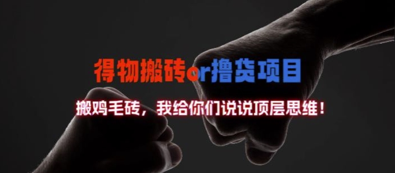 得物搬砖撸货项目?掰下数据，我给你们说说顶层思维【揭秘】-数屿科技资源网