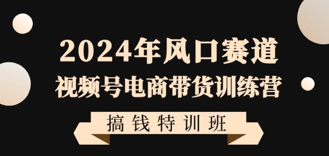 2024年风口赛道视频号电商带货训练营搞钱特训班，带领大家快速入局自媒体电商带货-数屿科技资源网