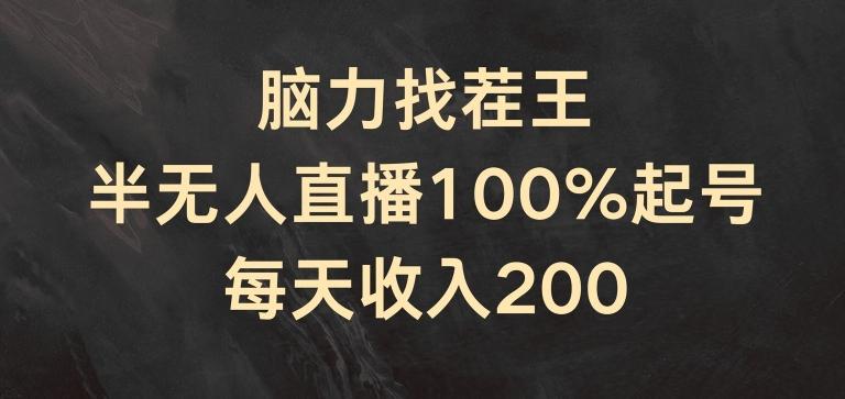 脑力找茬王，半无人直播100%起号，每天收入200+【揭秘】-数屿科技资源网