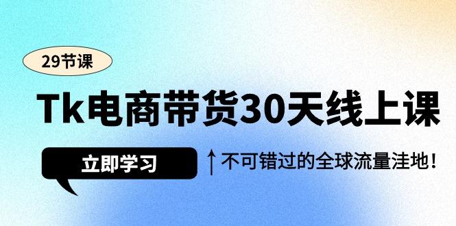 (9463期)Tk电商带货30天线上课，不可错过的全球流量洼地(29节课)-数屿科技资源网
