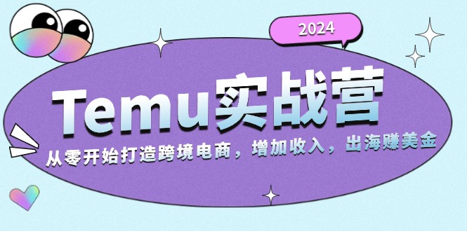 2024Temu实战营：从零开始打造跨境电商，增加收入，出海赚美金-数屿科技资源网