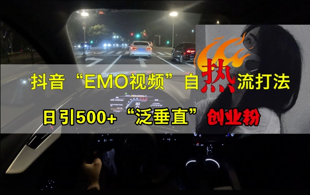抖音EMO视频自热打法，日引500+“泛垂直”创业粉-数屿科技资源网