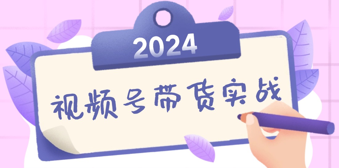 2024视频号最新带货实战课：无人直播/书单号卖货/个人IP口播 (附资料素材-数屿科技资源网