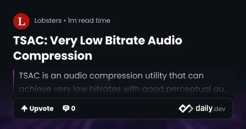 TSAC ｜音频压缩-数屿科技资源网