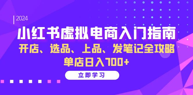 小红书虚拟电商入门指南：开店、选品、上品、发笔记全攻略 单店日入700+-数屿科技资源网