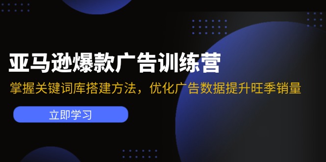 亚马逊爆款广告训练营:掌握关键词库搭建方法,优化广告数据提升旺季销量-数屿科技资源网