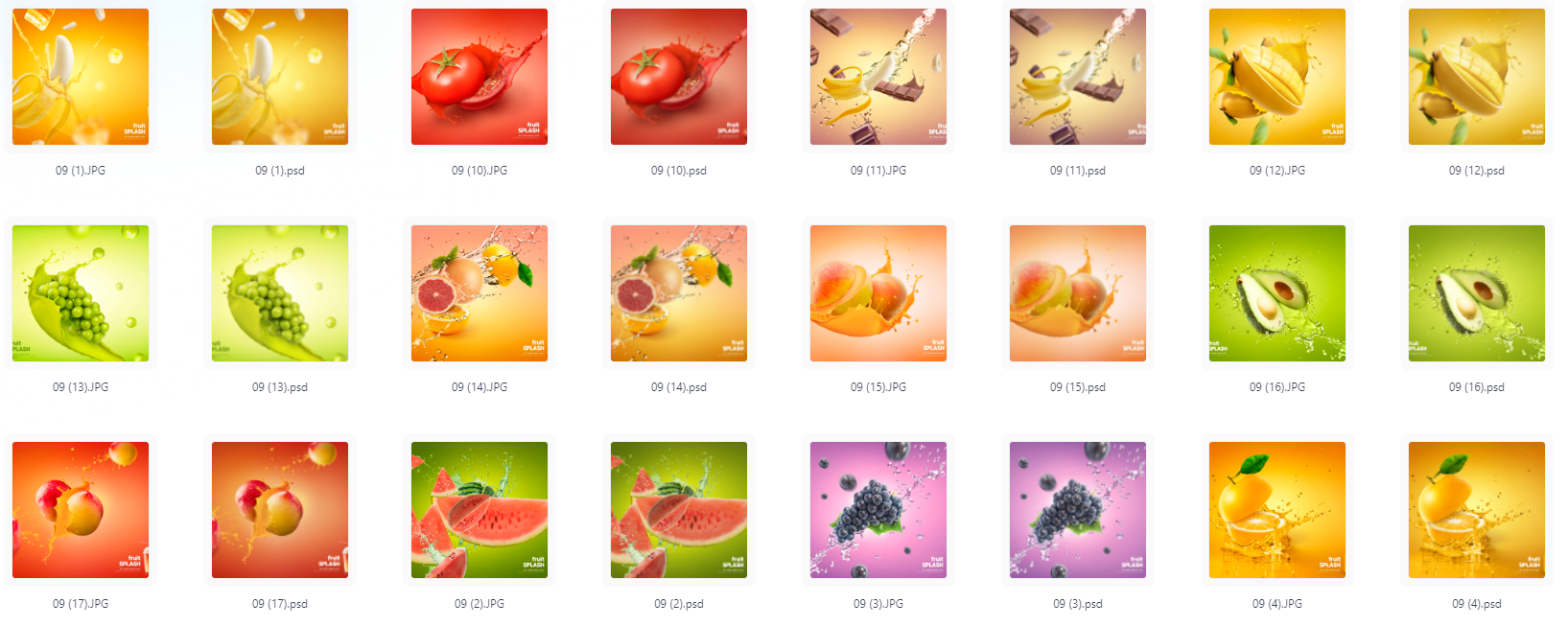 餐饮水果PS模版设计素材17款-数屿科技资源网