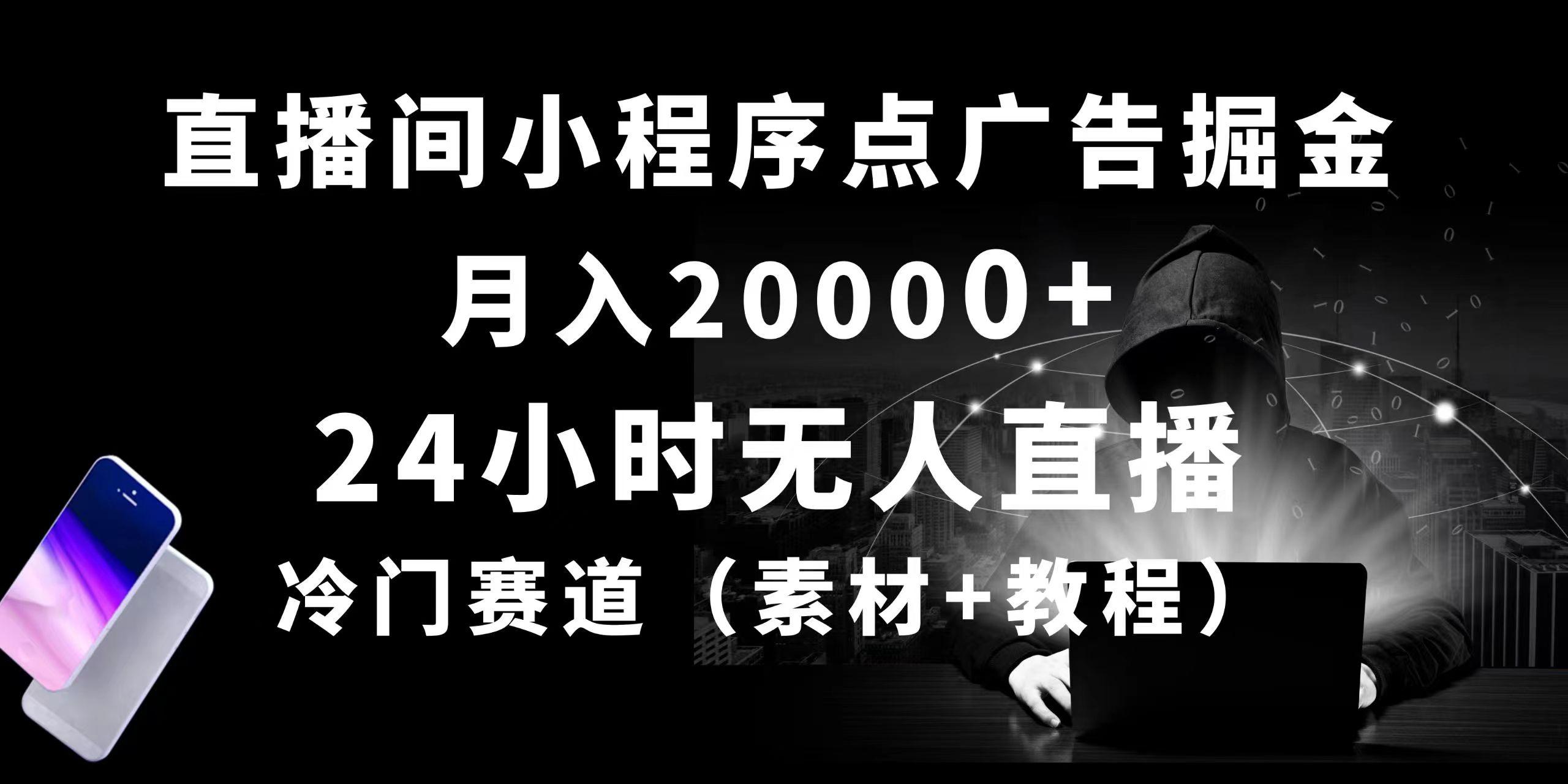 24小时无人直播小程序点广告掘金， 月入20000+，冷门赛道，起好猛，独...-数屿科技资源网